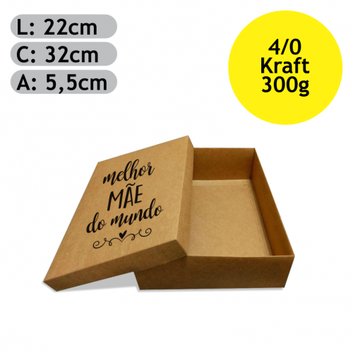 Caixa de Presente - Papel Kraft 300g