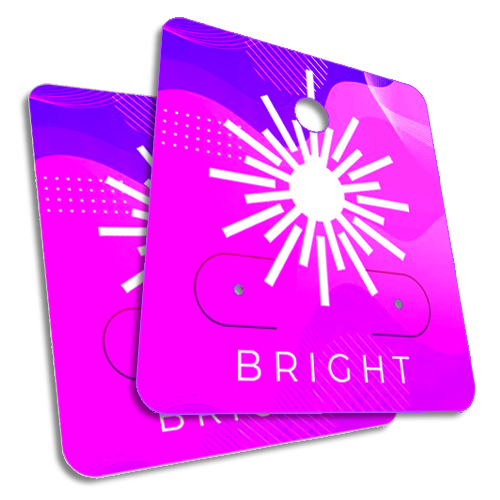 100 Mini Cartelas Personalizadas para Bijuteria - 4,0 x 4,5 cm - 4/4 Frente e Verso