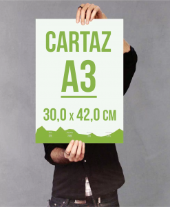 Cartazes A3 - 30x42 cm - Papel Couchê 150g