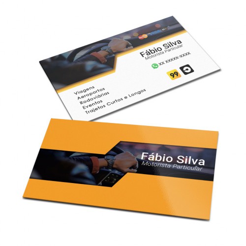 250 Cartões de Visita - Verniz Total - 4x4 Frente e Verso