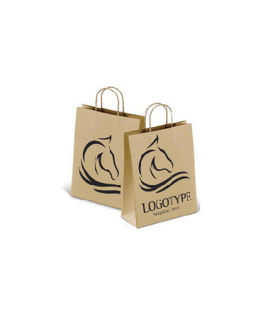 1000 Sacolas de Papel Kraft ou Cartão Personalizadas P - 11 x 15 cm