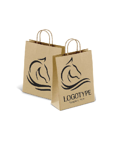 1000 Sacolas de Papel Kraft ou Cartão Personalizadas M - 22 x 19 cm