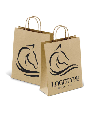 1000 Sacolas de Papel Kraft ou Cartão Personalizadas GG - 43 x 34 cm