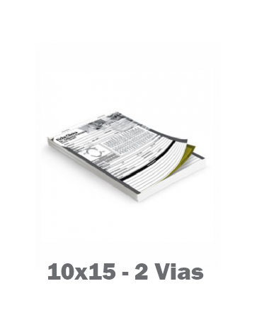 100 Talões A6 - 10 x 15 cm - 2 Vias 50x2