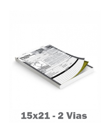 100 Talões A5 - 15 x 21 cm - 2 Vias 50x2
