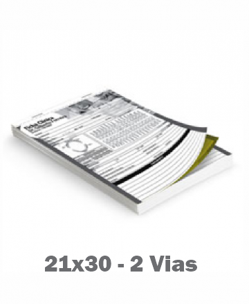 25 Talões A4 - 21 x 30 cm - 2 Vias 50x2 - Autocopiativo