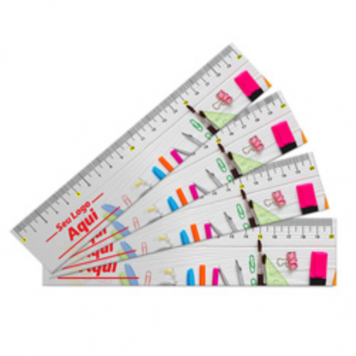 50 Réguas Personalizadas em PVC 0,3 mm - 20 cm