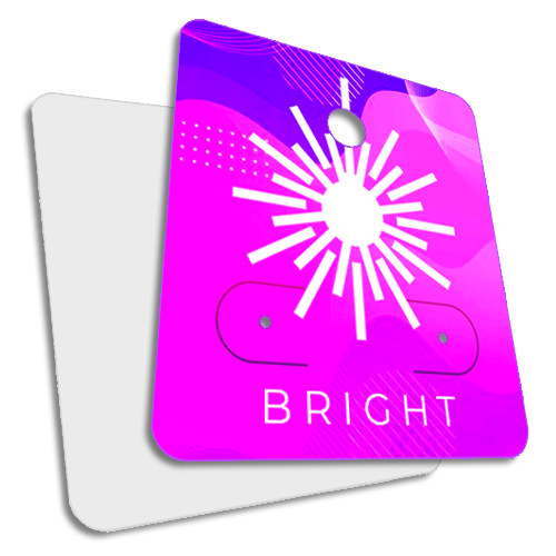 500 Mini Cartelas Personalizadas para Bijuteria - 4,0 x 4,5 cm - 4/0 Frente