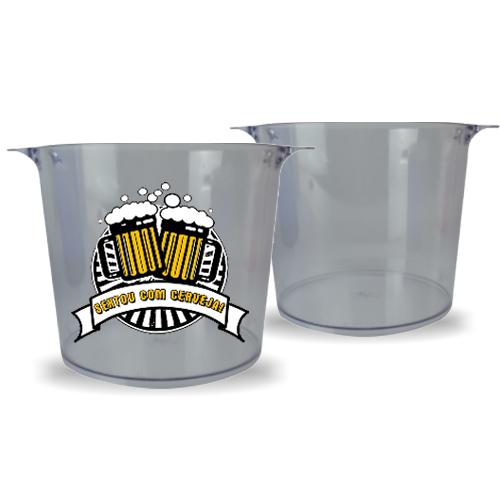 Baldes p/ Gelo em Acrílico Personalizado com DTF UV
