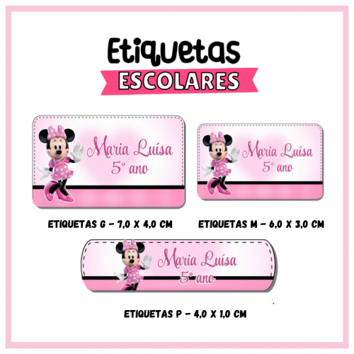 Kit Etiquetas Adesivas p/ Material Escolar